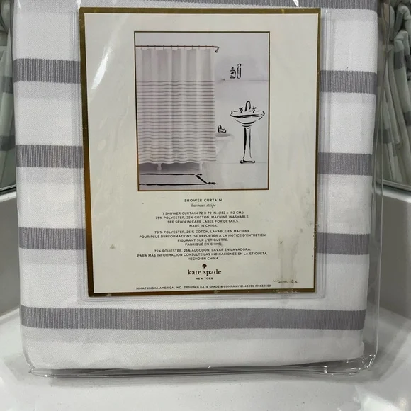 Kate Spade Shower Curtain 72 x 72 - Picture 2 of 3